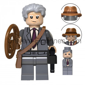 Figurine Indiana Jones âgé – Compatible briques de construction – Costume gris