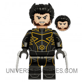 Figurine Wolverine Compatible Briques – Costume Noir et Doré | Marvel Collector
