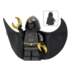 Figurine compatible briques — Moon Knight noir, cape deluxe