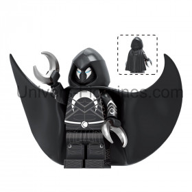 Minifigurine — Moon Knight noir emblème lunaire compatible briques