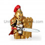 Figurine Guerrier Doré à Épée et Bouclier – Compatible Briques de Collection