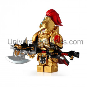 Figurine Guerrier Doré à Épée et Bouclier Compatible Briques – Chevalier Médiéval