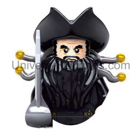 Figurine Barbe Noire – Pirates des Caraïbes – Compatible briques
